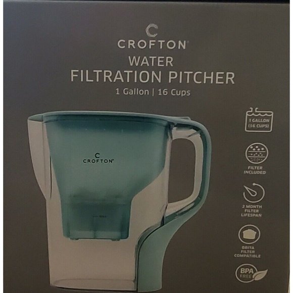 Crofton Dining Crofton Water Filtration Pitcher Gallon 16 Cups New